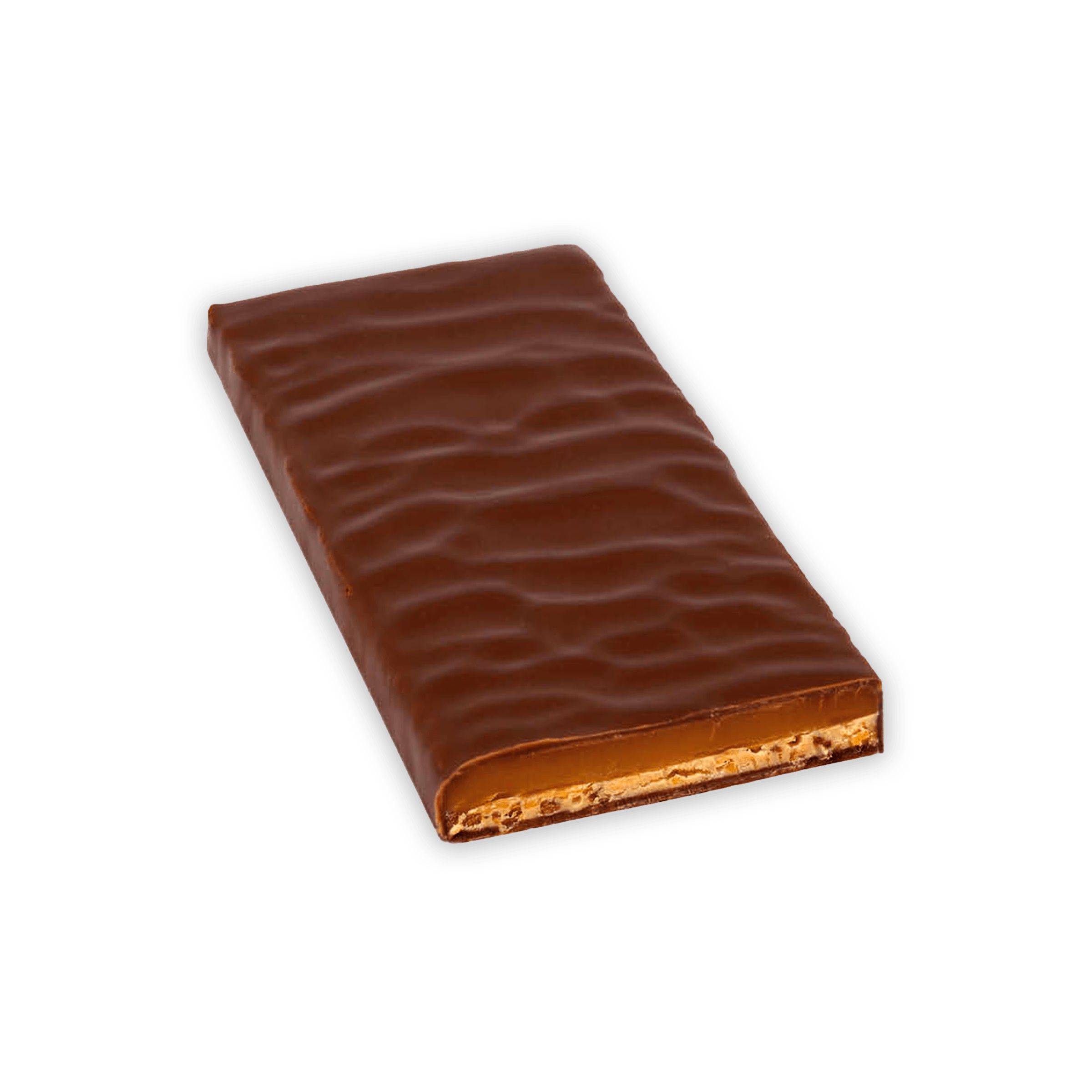 Zotter Butter Caramel 50% filled milk chocolate bar with glossy ridges