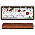 Zotter Cherry Brandy with Marzipan dark chocolate bar in golden wrapper