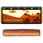 Zotter Salted Caramel 70% filled bar with dark chocolate, salted caramel and almond praline layers