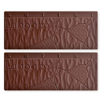 Labooko Sao Tome 75% dark chocolate bars with embossed dress design